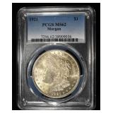 1921 MORGAN DOLLAR PCGS MS-62