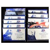1999-2009 & 2013 QUARTER PROOF SETS MISSING 2007