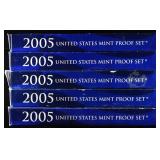 (5) 2005 MINT PROOF SETS