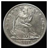 1871 SEATED LIBERTY HALF DOLLAR CH AU