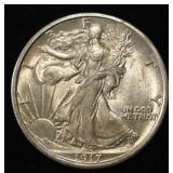 1917-S REV. WALKING LIBERTY HALF DOLLAR CH BU