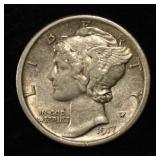 1917-D MERCURY DIME CH AU
