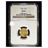 1902 $2.5 GOLD LIBERTY NGC MS-66