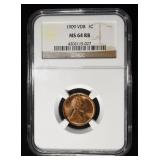 1909 VDB LINCOLN CENT NGC MS-64 RB