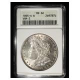 1895-S MORGAN DOLLAR ANACS MS-60 VAM-2
