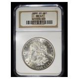 1892-CC MORGAN DOLLAR NGC MS-61