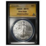 2013 (W)  AMERICAN SILVER EAGLE ANACS MS70