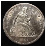 1841 SEATED LIBERTY DOLLAR CH BU