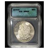 1878-S MORGAN DOLLAR ICG MS-65