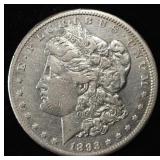 1893-CC MORGAN DOLLAR XF/AU
