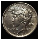 1921 PEACE DOLLAR CH BU GREAT STRIKE