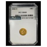 1855-O GOLD TYPE 2 $1 PCI CH BU