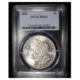 1886 MORGAN DOLLAR PCGS MS-63