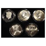 (5) 2010 KENNEDY HALF DOLLARS