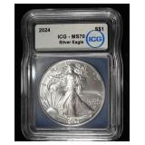 2024 AMERICAN SILVER EAGLE ICG MS70