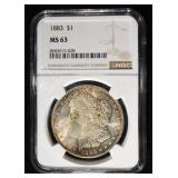 1883 MORGAN DOLLAR NGC MS63