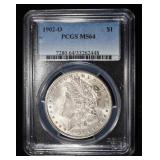 1902-O MORGAN DOLLAR PCGS MS-64