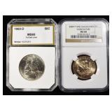 (2) GRADED COINS