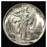 1945 WALKING LIBERTY HALF DOLLAR CH/GEM BU