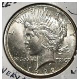 1922-S PEACE DOLLAR VERY CH BU