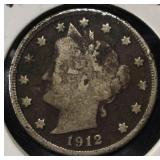 1912-D 'V' NICKEL FINE/VF