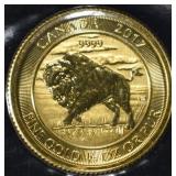2017 CANADA 1/4 OZ GOLD BUFFALO .9999 FINE