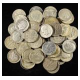 (50) 90% SILVER ROOSEVELT DIMES