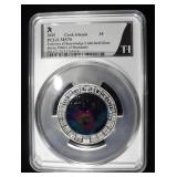2025 COOK ISLANDS COLORIZED GLASS,SILVER PCGS MS70