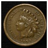 1859 INDIAN CENT XF
