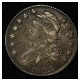 1823 BROKEN 3 CAPPED BUST HALF DOLLAR XF