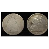 1859-O & 1876 LIBERTY SEATED HALF DOLLARS