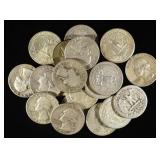 (20) 90% SILVER WASHINGTON QUARTERS