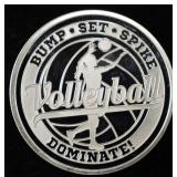 VOLLEYBALL 1 OZ .999 SILVER ROUND