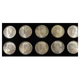 (10) 90% SILVER KENNEDY HALF DOLLARS