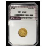 1842 $2.50 GOLD LIBERTY PCI  BU