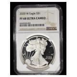 2020-W AMERICAN SILVER EAGLE NGC PF68 ULTRA CAMEO*