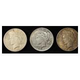 1922-P,D,& S PEACE DOLLARS