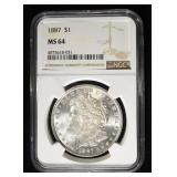 1887 MORGAN DOLLAR NGC MS64
