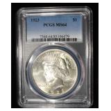1923 PEACE DOLLAR PCGS MS-64