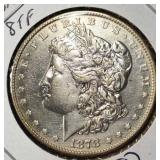 1878 8TF MORGAN DOLLAR AU