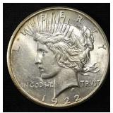 1922-S PEACE DOLLAR AU/BU