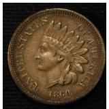 1860 INDIAN CENT XF