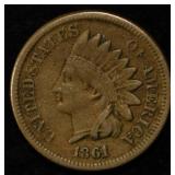 1861 INDIAN CENT VF/XF