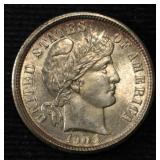 1905 BARBER DIME CH BU