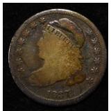 1837 CAPPED BUST DIME STARS