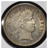 1912 BARBER DIME NICE ORIG UNC