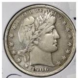 1906 BARBER HALF DOLLAR XF