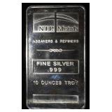NTR METALS 10 OZ .999 SILVER BAR