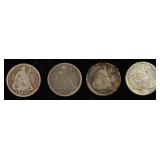(4) LIBERTY SEATED DIMES