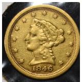 1846-O $2.50 LIBETRY GOLD AU